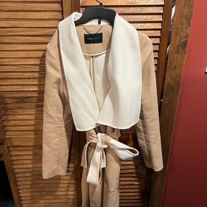 BCBGMaxAzria Cream and Tan Jacket